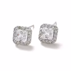 Örhängen fyrkant platinum, 1 par