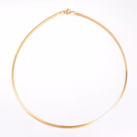 REA: Guldfärgat rostfritt stål halskedja flat kedja, 1 st