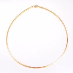 REA: Guldfärgat rostfritt stål halskedja flat kedja, 1 st