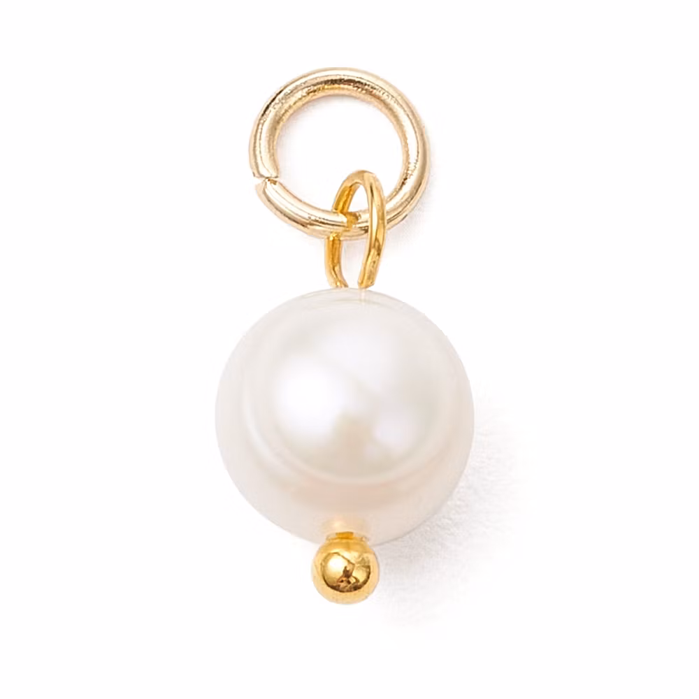 Guldfärgat rostfritt stål berlock sötvatten, 5 st