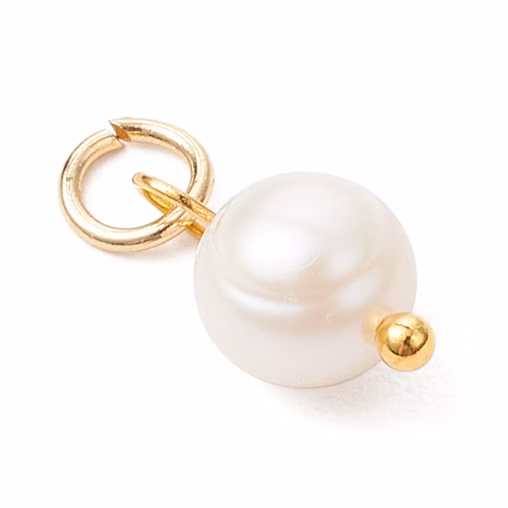 Guldfärgat rostfritt stål berlock sötvatten, 5 st