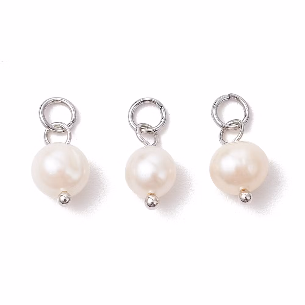 Rostfritt stål berlock sötvatten, 5 st