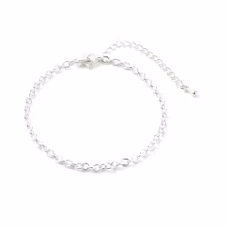 Silverfärgat rostfritt stål armbandskedja 3 mm med klolås, 1 st