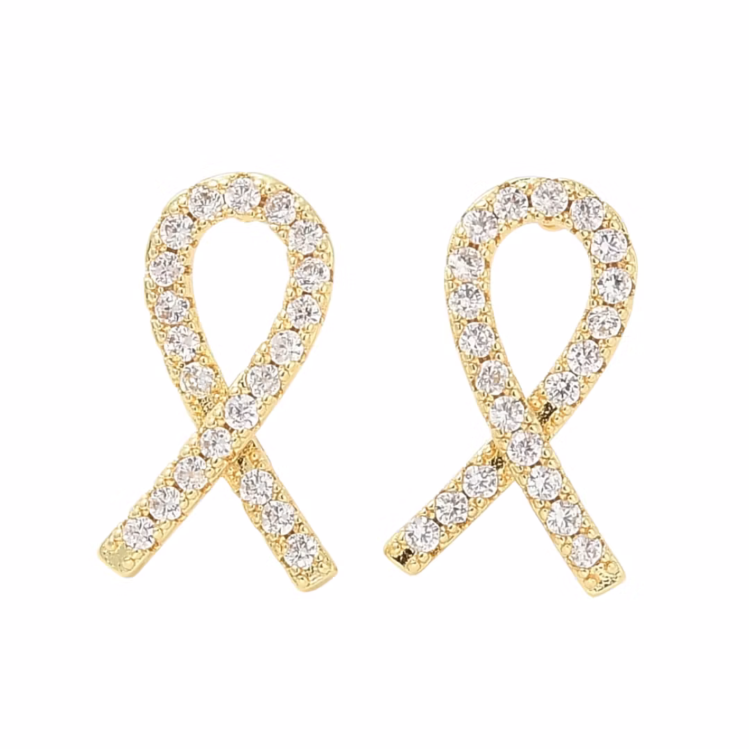 Örhängen Rosa bandet med cubic zirconia, 1 par