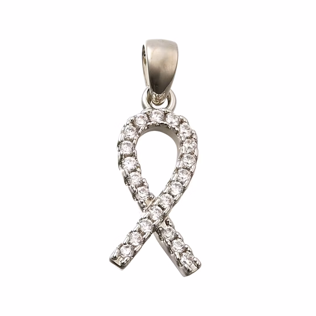 Hänge rosa bandet platinum, 1 st