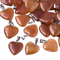 Antikfärgat hänge hjärta karneol, 1 st