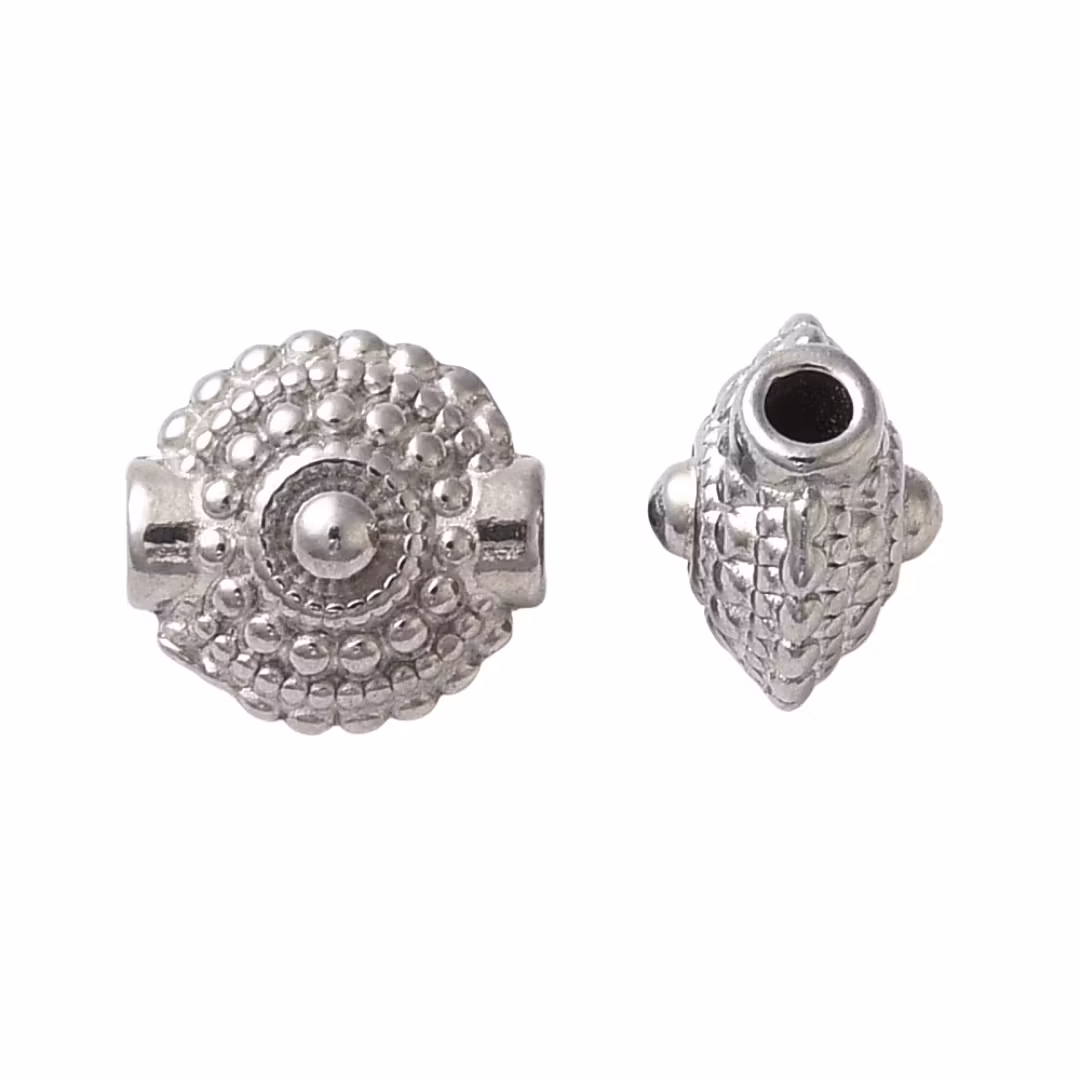 Kirurgiskt stål rund mönstrad pärla, 1 st