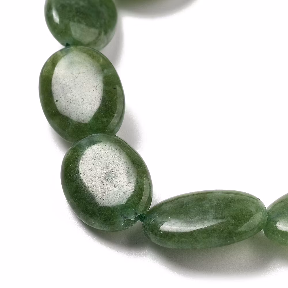 Jade flat oval bumling grön, 1 st