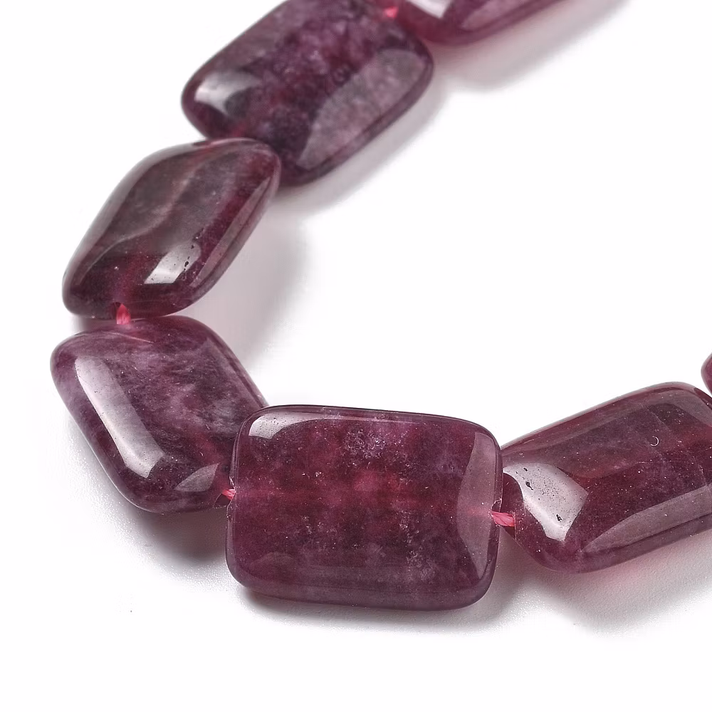 Jade flat rektangel bumling lila, 1 st