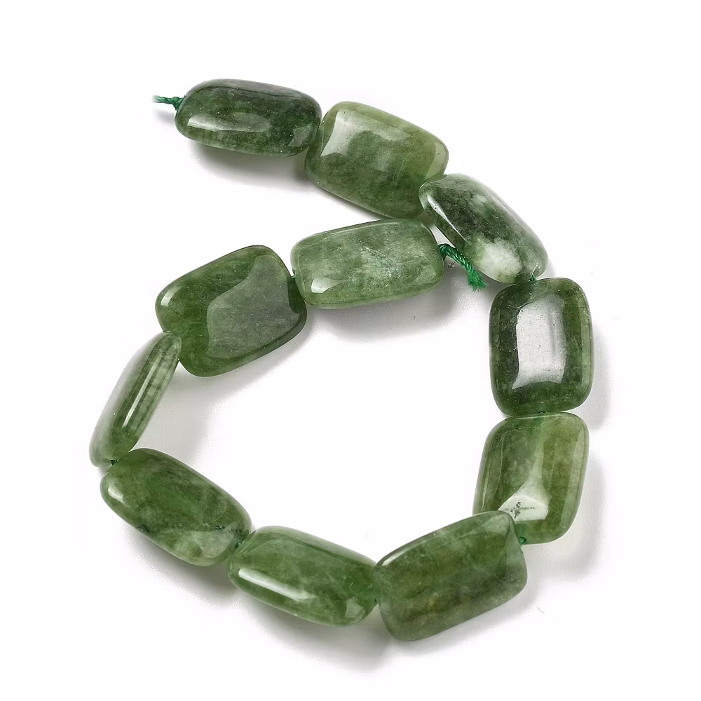 Jade flat rektangel bumling grön, 1 st