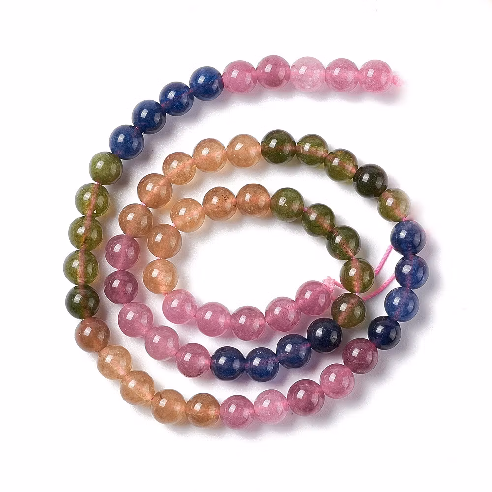 Jade 8 mm höstmelerade, 1 sträng