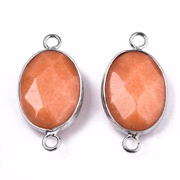 Antikfärgad connector jade orange, 1 st