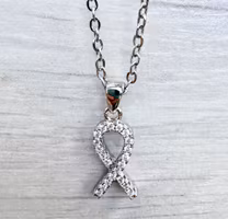 Rostfritt stål halsband Rosa Bandet