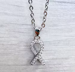 Rostfritt stål halsband Rosa Bandet