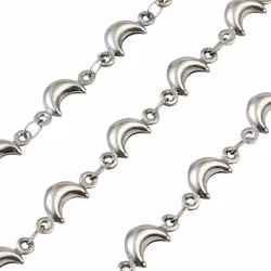 Rostfritt stål kedja med månar, 1 m
