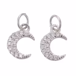 Antikfärgad berlock cubic zirconia måne, 1 st