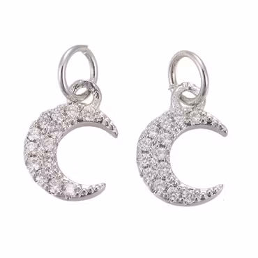 Antikfärgad berlock cubic zirconia måne, 1 st