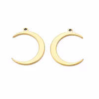 Guldfärgat rostfritt stål hänge månskära med PVD plätering, 1 st