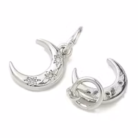 Antikfärgad berlock cubic zirconia måne med ring, 1 st