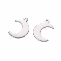 Rostfritt stål berlock måne, 10 st