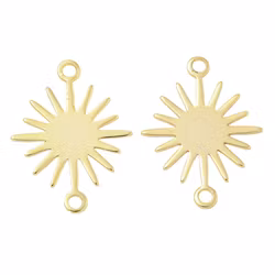 Guldfärgad connector sol 18k plätering, 1 st