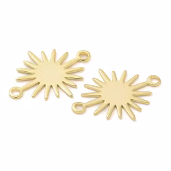 Guldfärgad connector sol 18k plätering, 1 st