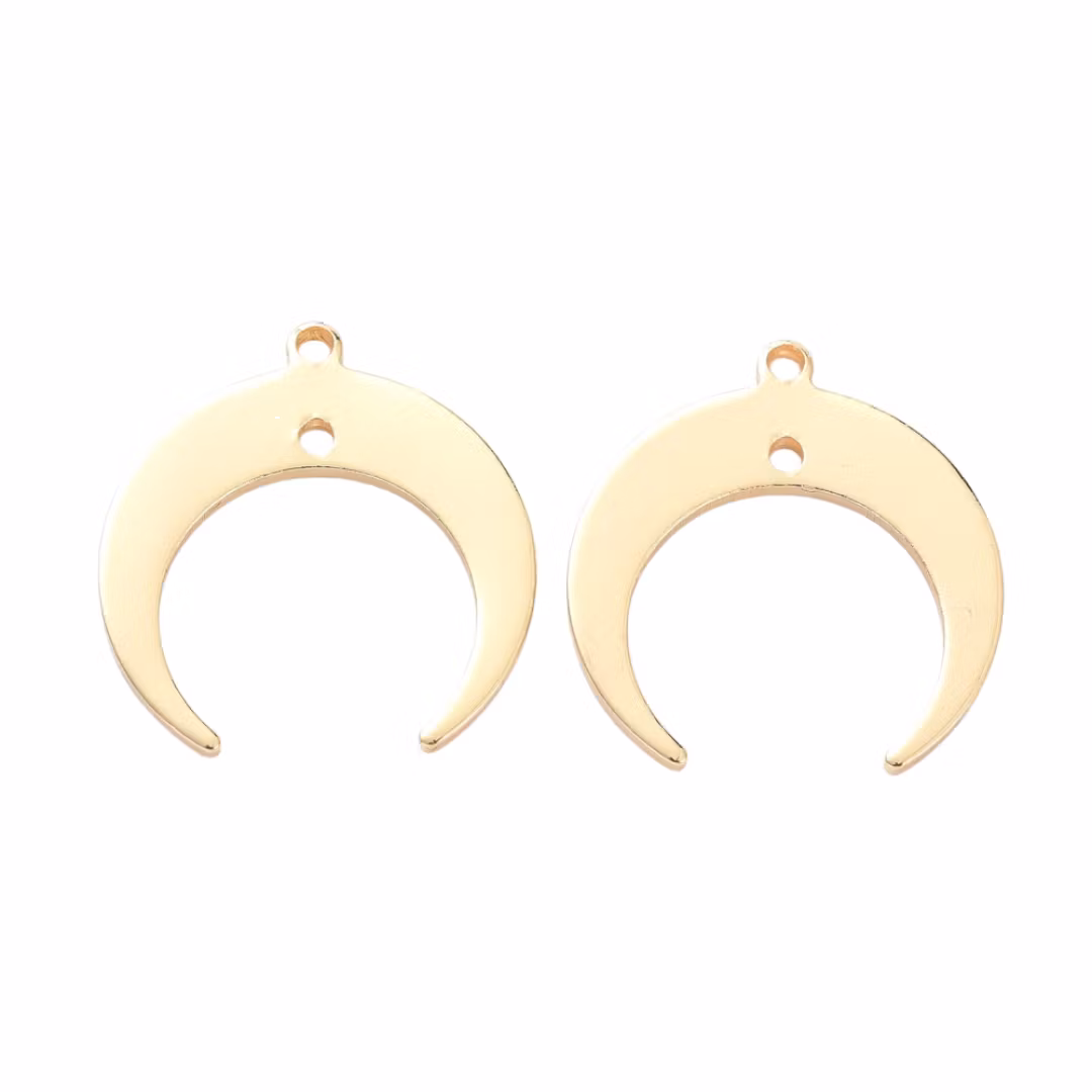 Guldfärgat hänge crescent moon med 14k plätering, 1 st