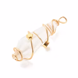 Guldfärgat glashänge med wire och stjärnor, 1 st