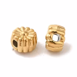 Guldfärgat rostfritt stål pärla 5.5 mm med 18k, 1 st