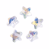 Facetterad glaspärla stjärna, 3 st