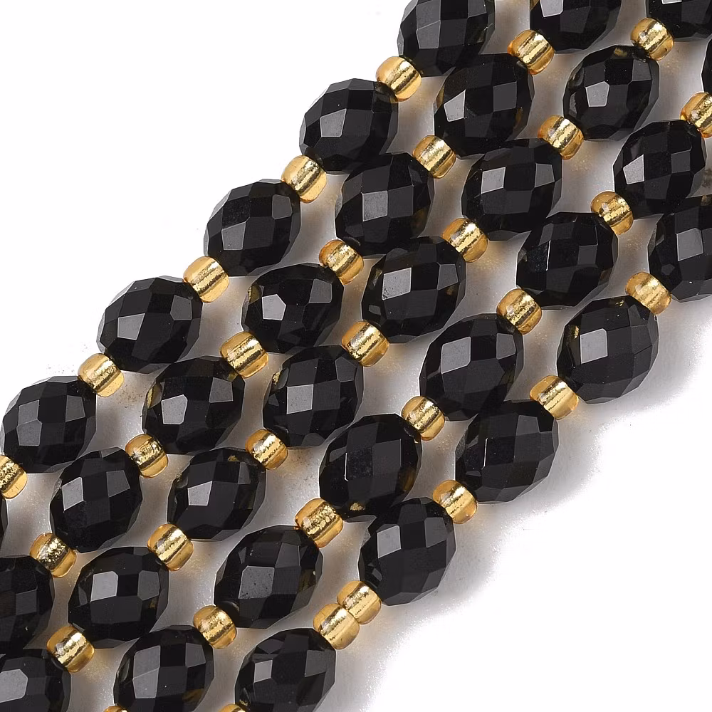 Facetterad onyx ovala, 1 sträng