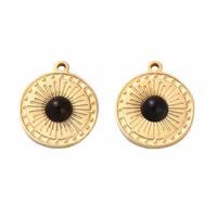 Guldfärgat rostfritt stål liten berlock onyx 14k, 1 st