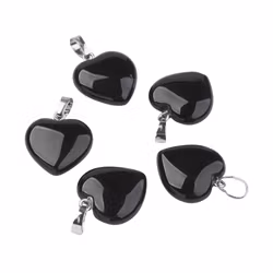 Antikfärgat hänge hjärta onyx, 1 st