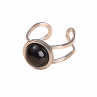 Rostfritt stål ring onyx