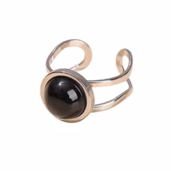 Rostfritt stål ring onyx