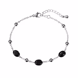Rostfritt stål armband onyx