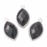 Antikfärgad avlång berlock onyx, 1 st