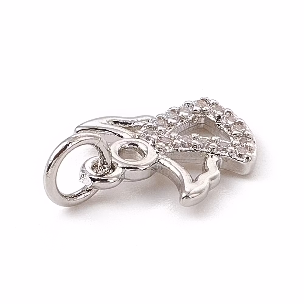 Antikfärgad berlock liten ängel med ring och cubic zirconia, 1 st