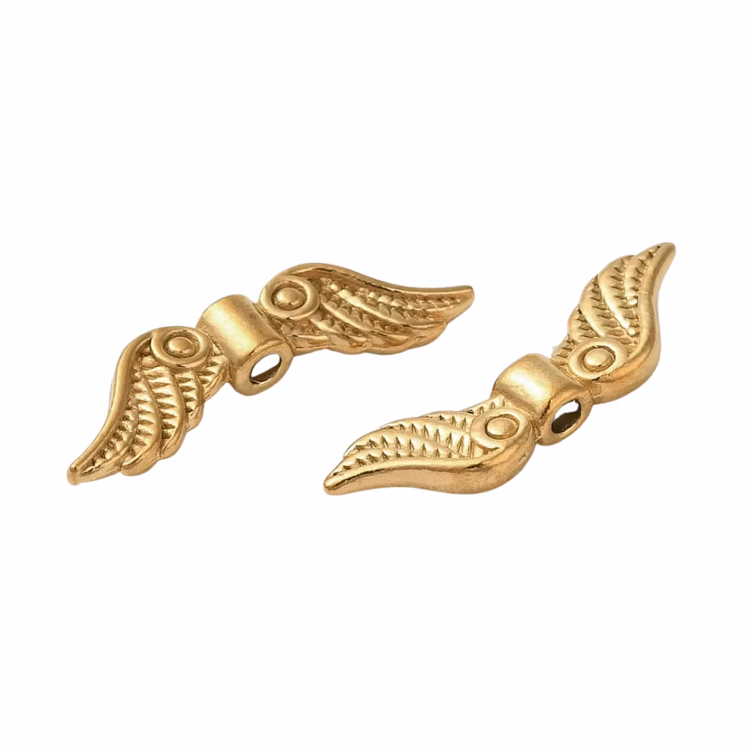 Guldfärgat rostfritt stål änglavingar, 1 st