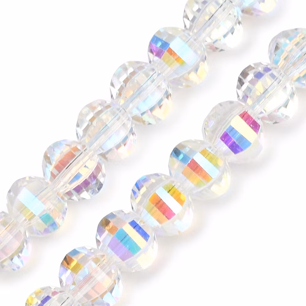 Facetterade glaspärlor AB 8x6 mm, 1 sträng