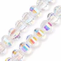 Facetterade glaspärlor AB 8x6 mm, 1 sträng