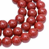 REA: Glaspärlor 4 mm brun/röda, 1 sträng