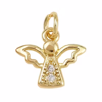 Guldfärgad berlock änglavingar cubic zirconia 18k, 1 st