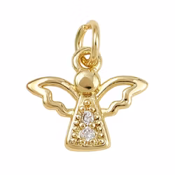 Guldfärgad berlock änglavingar cubic zirconia 18k, 1 st