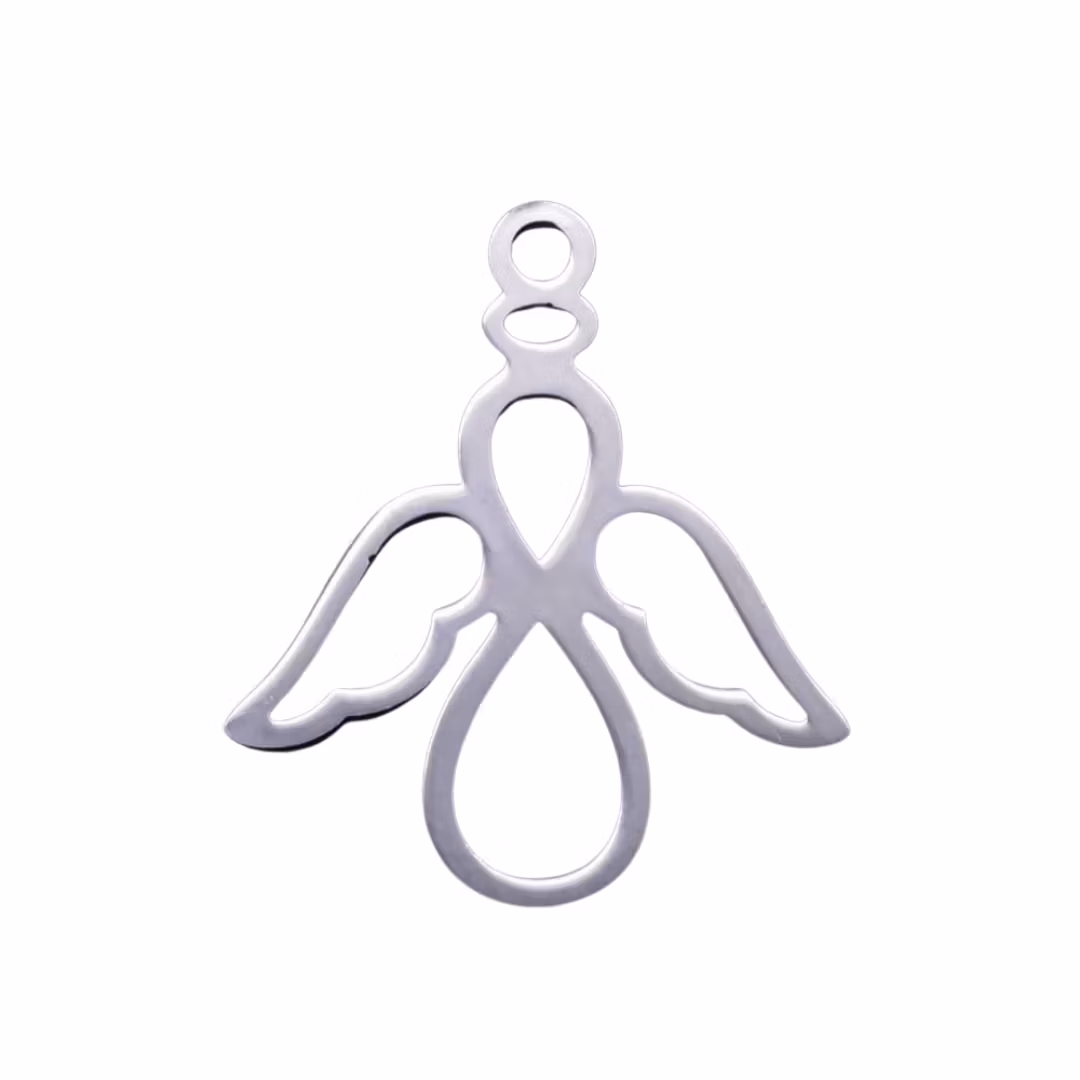 Rostfritt stål berlock siluettängel, 1 st