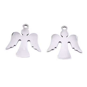 Rostfritt stål berlock ängel med vingar, 1 st