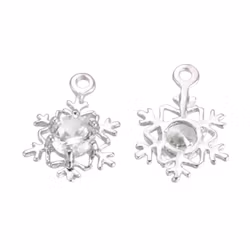 Antikfärgad berlock liten snöflinga med cubic zirconia, 1 st