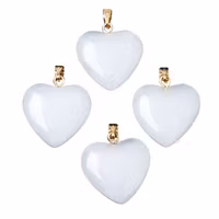 Guldfärgat glashänge hjärta vit, 1 st