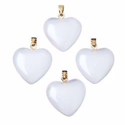 Guldfärgat glashänge hjärta vit, 1 st