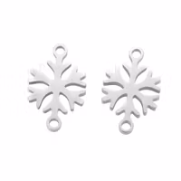 Rostfritt stål connector snöflinga, 1 st